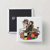 Button: Stoeldans Vierkante Button 5,1 Cm (Voorkant /achterkant)