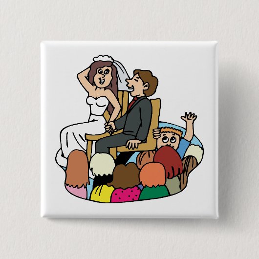 Button: Stoeldans Vierkante Button 5,1 Cm (Voorkant)