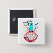 Button tandheelkundige hygiëne bevorderen (Voorkant /achterkant)