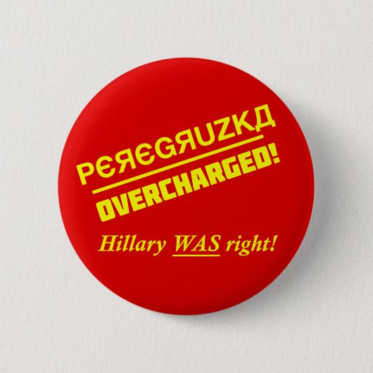 Button - te veel kosten - Clinton (Voorkant)