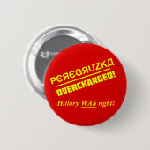 Button - te veel kosten - Clinton (Voorkant /achterkant)
