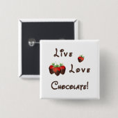 Button van chocolade-aardbei (Voorkant /achterkant)