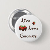 Button van chocolade-aardbei (Voorkant /achterkant)