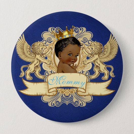 Button van de Afrikaanse prins Royal Blue en Gold (Voorkant)