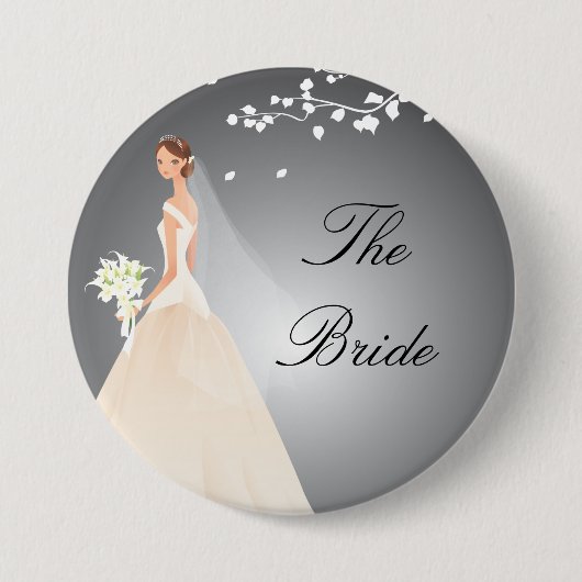 Button van de Bridal van de Zwarte & Gray Bridal P (Voorkant)