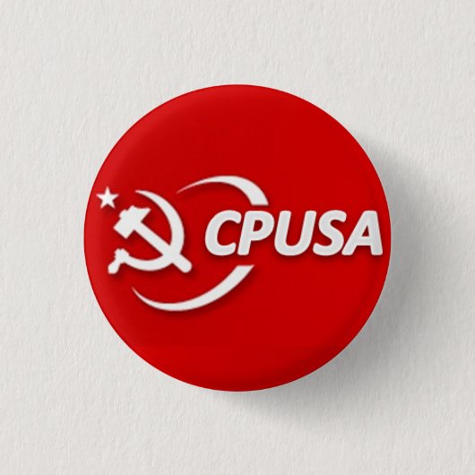 Button van de Communistische Partij (CPUSA) (Voorkant)