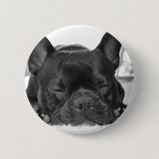 Button van de Franse Bulldog Round (Voorkant)