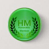 Button van de Groene Honorable Mention Award van l (Voorkant)