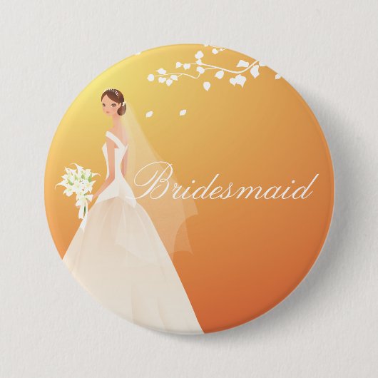 Button van de herfst Gold Bridesmaid Bride Party (Voorkant)