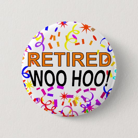 Button van de in ruste Woo Hoo Confetti Partij (Voorkant)