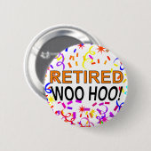 Button van de in ruste Woo Hoo Confetti Partij (Voorkant /achterkant)