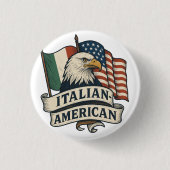 Button van de Italiaans-Amerikaanse vlag | Eagle H (Voorkant)