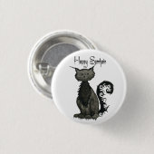 Button van de Kat van Samhain de Zwarte (Voorkant /achterkant)
