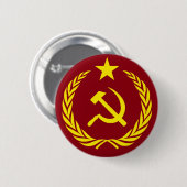 Button van de Koude Oorlogscommunistische vlaggenr (Voorkant /achterkant)