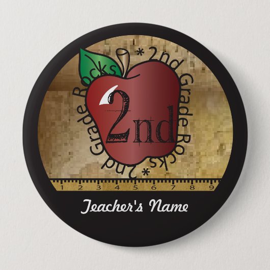 Button van de leerkracht, tweede klas (Voorkant)