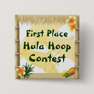 Button van de Luau Party First Place Hula Hoop Awa