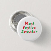 Button van de "Meest feestelijke liefhebber" (Voorkant /achterkant)