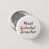 Button van de "Meest kleurige Sweater" Award (Voorkant /achterkant)
