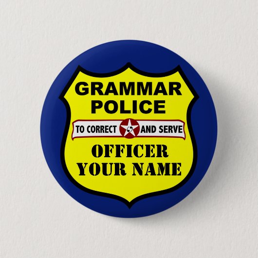 Button van de politie van Grammar (Voorkant)