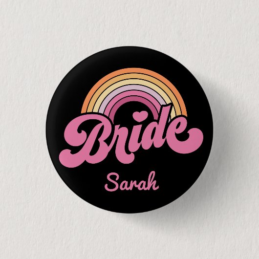 Button van de  regenboog Birde Maid Badge (Voorkant)