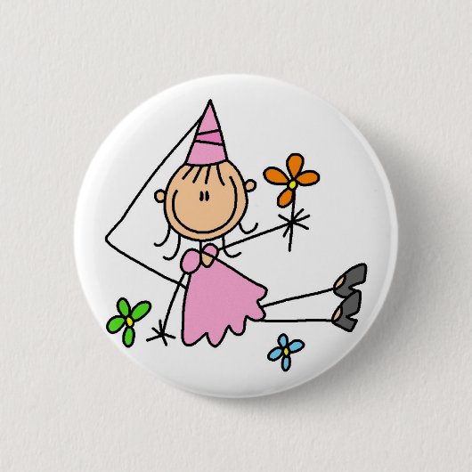 Button van de roze koninklijke prinses (Voorkant)