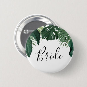 Button van de Tropische Monstera Bridal Party - Br
