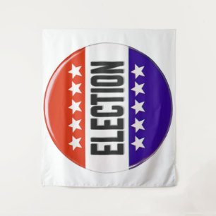 Button van de verkiezingen wandkleed