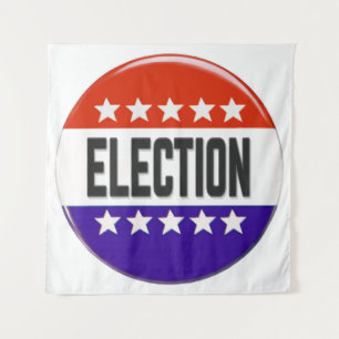 Button van de verkiezingen wandkleed
