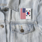 BUTTON van de vlag van de VS en Korea (In situ)