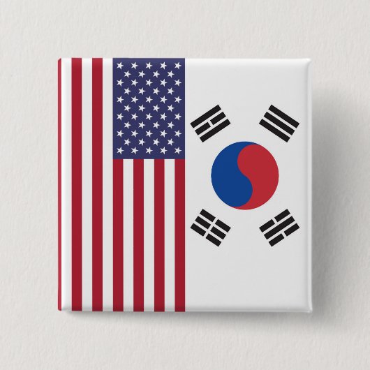BUTTON van de vlag van de VS en Korea (Voorkant)