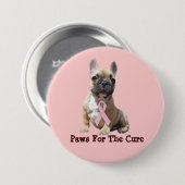 Button van Franse bulledog Breast Cancer (Voorkant /achterkant)