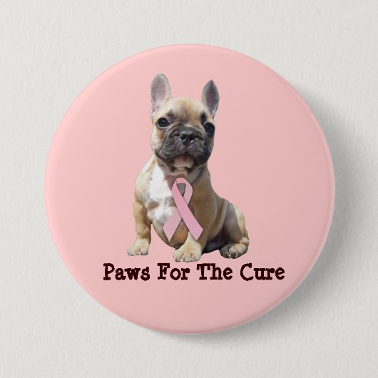 Button van Franse bulledog Breast Cancer (Voorkant)
