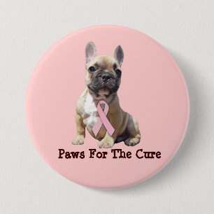 Button van Franse bulledog Breast Cancer