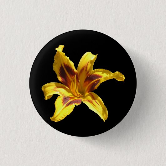 Button van gele en rode Lily (Voorkant)