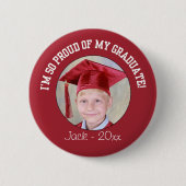 Button van het rode Afstuderen - Rood (Voorkant)