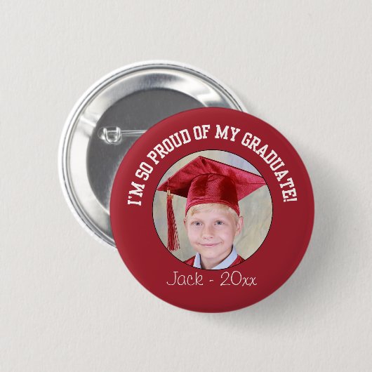 Button van het rode Afstuderen - Rood (Voorkant /achterkant)