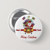 Button van het Santa Flying Airplane (Voorkant /achterkant)