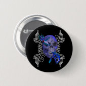Button van het Tattoo van de schedel en de draak (Voorkant /achterkant)