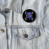 Button van het Tattoo van de schedel en de draak (In situ)