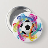 Button van kleurrijk Voetbal (Voorkant /achterkant)