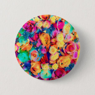Button van kleurrijke Rozen Bouquet Flowers