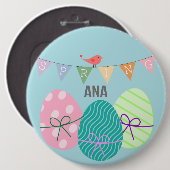 Button van lente- en paaskleurige eitjes (Voorkant /achterkant)