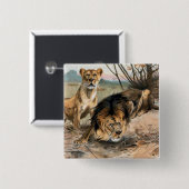  Button van Lion en Lioness (Voorkant /achterkant)