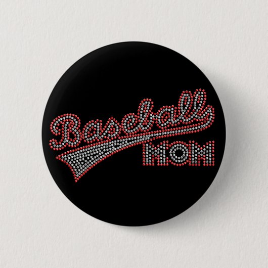 Button van rode en grijze honkbal (Voorkant)