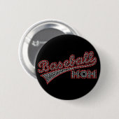 Button van rode en grijze honkbal (Voorkant /achterkant)