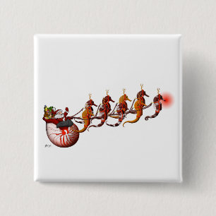Button van Santa and Seahorse Sleigh