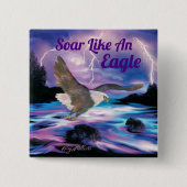 Button van Soaring Bald Eagle (Voorkant)