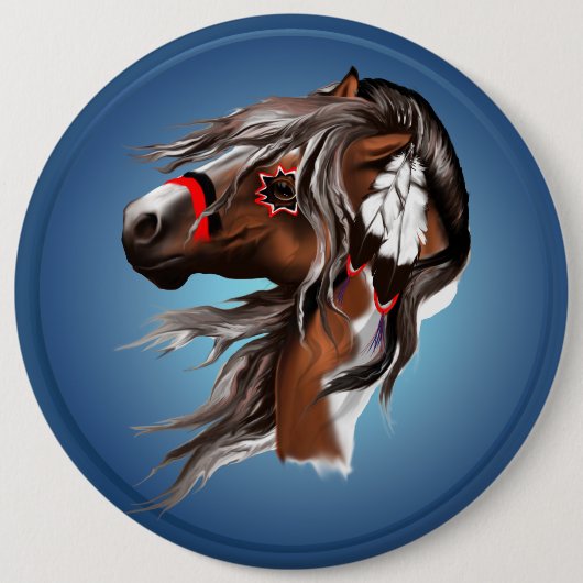 Button van verf en veren (Voorkant)