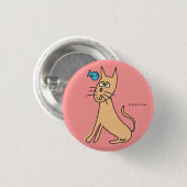 Button vis en kat (Voorkant /achterkant)