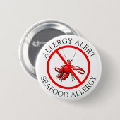 Button voor allergie voor zeevruchten (Voorkant /achterkant)